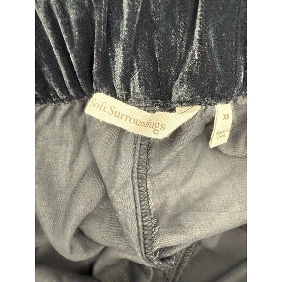 Soft Surroundings Size XSMALL Whitby Velvet Wide Leg Pants Elastic Waist Black - Picture 3 of 10
